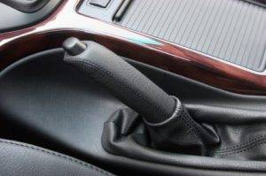 Hand brake in a car.